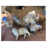 6 Pcs - Ceramic Animal Figurines - Japan
