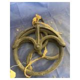 Large Vintage Metal Pulley