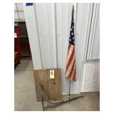 Metal Brace - Wood Base - American Flag