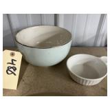 Stoneware Serving Bowl & Spoon Rest