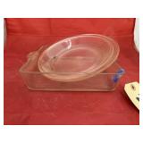 2 - Fireking Glass Pie Plates & Pyrex Square Dish