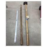 3 Pcs - Hoe - Wooden Handle - Yard Stick