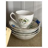 6 Pcs - China Cup & Saucer & 4 Japanese Bowls