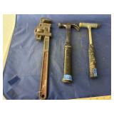 3 Pcs - Mallet - Pipe Wrench - Hammer