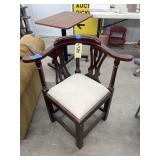 Vintage Upholstered Wood Corner Chair