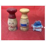 Vintage Salt/Pepper Shakers - Glass Frog