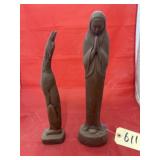 2 - Frankoma Statues - Wolf & Praying Woman