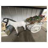 Donkey & Cart w/Floral Wreath