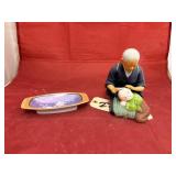Soap Dish & Asian Figure