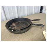 2 Cast Iron Skillets - 10-1/2"