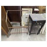 Metal Rolling Rack 28"L x 36"H & Side Table