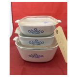 3 Pcs - Corning Ware Casserole Dishes w/Lids