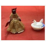 Black Americana Bell & Tiny Nesting Hen
