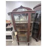 Curved Glass Curio Cabinet 35"L x 14"W x 70"H