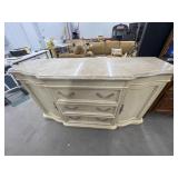 Wood Buffet w/Marble Top 3-Drawers