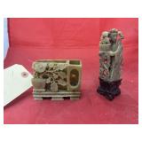 2 Pcs - Carved Asian Figures