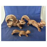 3 Pcs - Squirrel Figurines