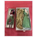 Hawaiian Plastic Doll & Cornhusk Doll
