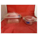 Pyrex Round Baking Dish w/Lid & Glass Loaf Pan
