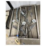2 Pcs - Wood Frame Metal Wall Art 15"x32"
