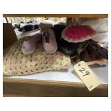 5 - Purses - Pillow & Slip on Shoes Sz Unk
