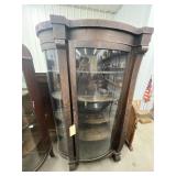Curved Glass Curio Cabinet 46"L x 16"W x 68"H