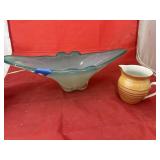 Creamer & Decorative Glass Bowl