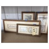 4 Pcs - Framed Wall Pics