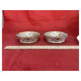 3 Pcs - Buffalo Figurine & 2 China Trinket Bowls