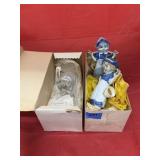 Glass Elephant Figurine & 2 Dutch Milk Maids