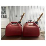 2 - Plastic Fuel Cans 2-1/2 Gal