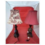 2 - Small Table Lamps w/Shades