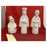 3 Pcs - 2 Wise Men Figures & Snowman Figure
