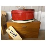 2 Pcs - Tin w/Vintage Perfume Bottles & Box