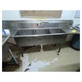 3-Compartment Sink 88"L x 24"W x 34"H