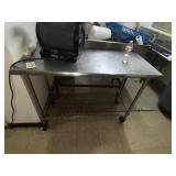 Stainless Steel Rolling Table 60"L x 24"W x 36"