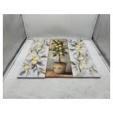 3 pc Ready to Hang  Canvas Art for Kitchen with Le