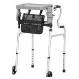 Folding Walker With Wheels - Adjustable Height, Wh