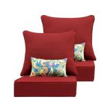 Outdoor Seat Cushion Set 6 Cushions with Covers, R