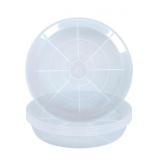Set of 2 Clear Plant Saucers, Approx. 17" x 2 1/2