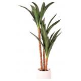 Faux Potted Yucca Tree with Cream Pot Approx 40"