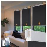 Motorized Blinds, No Drill, Black, Approx. 34.5"
