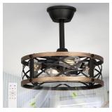 SabvioZh Farmhouse Caged Fandelier Ceiling Fan wit