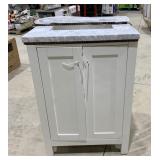 Tuscany 24" Vanity With Carrara Marble Top White