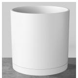 10" Modern Cylinder Planter with Drain Saucer - M