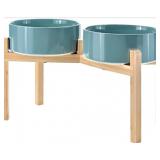 Spunky Junky Elevated Dog Bowls Ceramic, 8.3" Bow