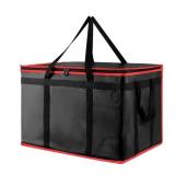 Insulated Food Delivery Bag - Black/Red - 23x14x15