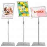 3 Pcs Pedestal Poster Stand with Heavy Duty Solid
