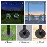 Set Of 4 Pole Bistro String Lights, 4 10ft Poles,