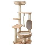 Jldqkum, Wooden Cat Tree, Approx. 50" Tall with S